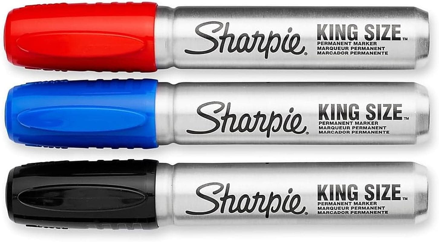 Sharpie King Size Permanent Marker, Large Chisel Tip, Great for Poster Boards, Assorted, 4 Count