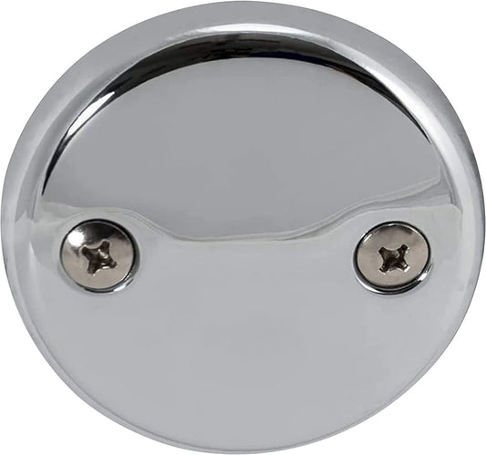 EZ-FLO Two-Hole Bathtub Overflow Face Plate with Brass Screws, Chrome, 35245