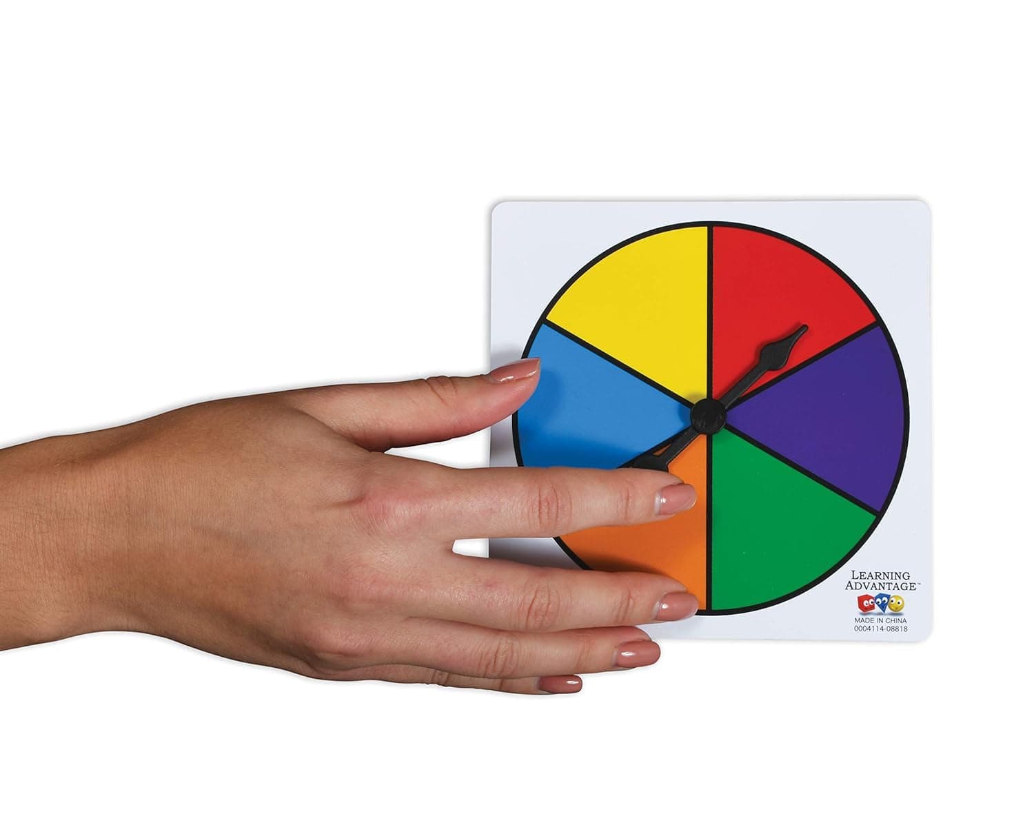 LEARNING ADVANTAGE Six-Color Spinners - Set of 5 - Game Spinner – Write On/Wipe off Surface for Multiple Uses