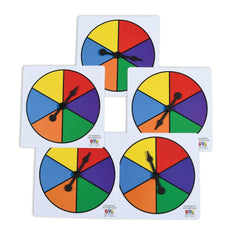 LEARNING ADVANTAGE Six-Color Spinners - Set of 5 - Game Spinner – Write On/Wipe off Surface for Multiple Uses