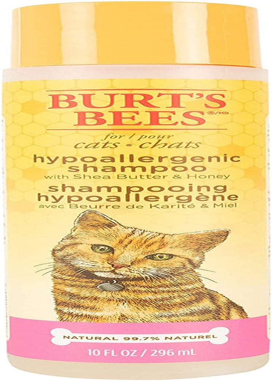 Burt'S Bees for Pets Cat Hypoallergenic Cat Shampoo with Shea Butter & Honey | Best for Cats with Dry or Sensitive Skin|Cruelty Free, Sulfate & Paraben Free, Ph Balanced, -10 Fl Oz (Pack of 1)