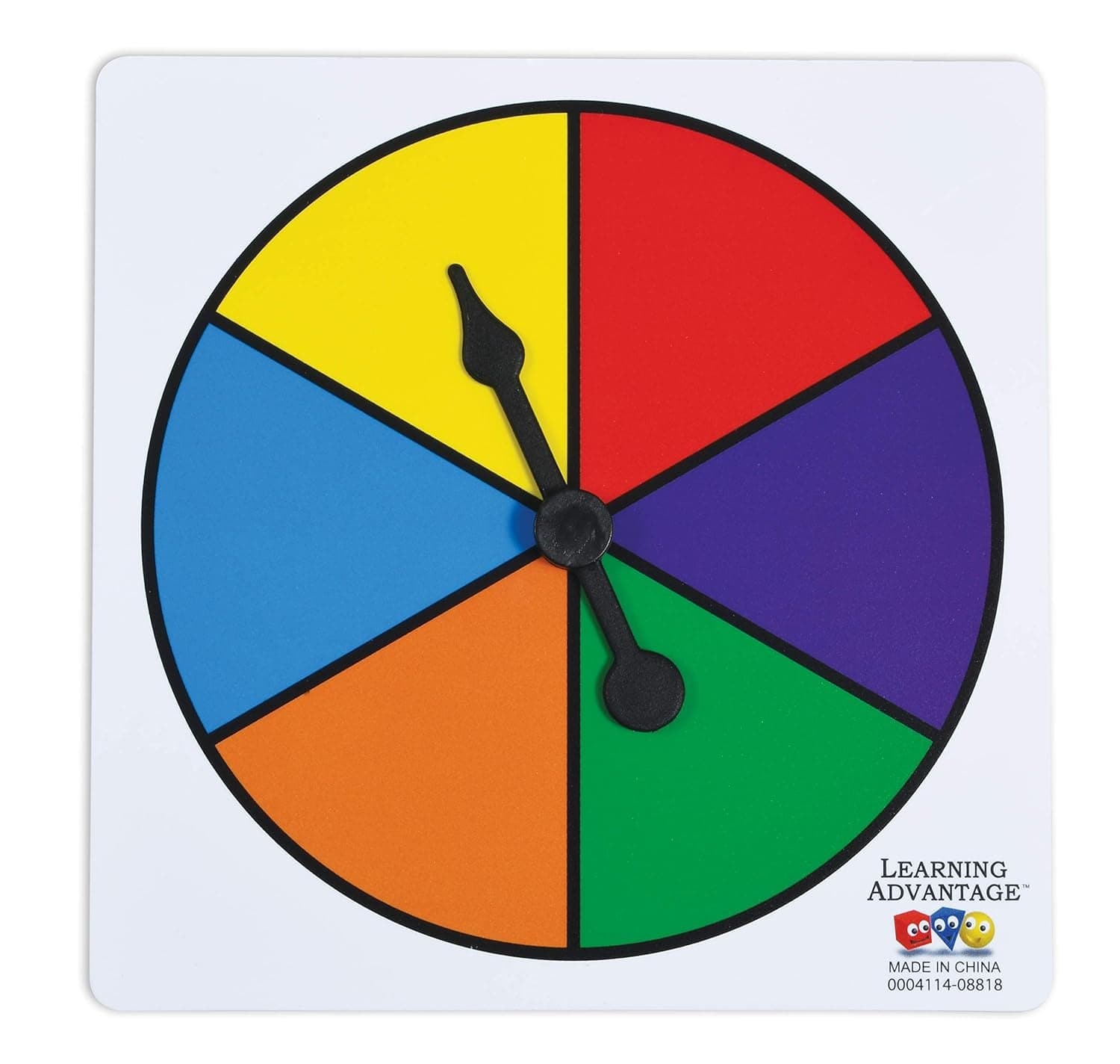 LEARNING ADVANTAGE Six-Color Spinners - Set of 5 - Game Spinner – Write On/Wipe off Surface for Multiple Uses