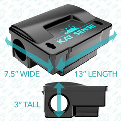 Kat Sense Rat Bait Station Traps, Reusable Humane Rodent Box against Mice Chipmunks N Squirrels That Work, Smart Tamper Proof Cage House to Secure Bait Block and Pellets, Mouse Bait Station Outdoor