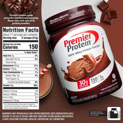 Premier Protein Powder, Chocolate Milkshake, 30G Protein, 1G Sugar, 100% Whey Protein, Keto Friendly, No Soy Ingredients, Gluten Free, 17 Servings, 23.9 Ounce (Pack of 1)