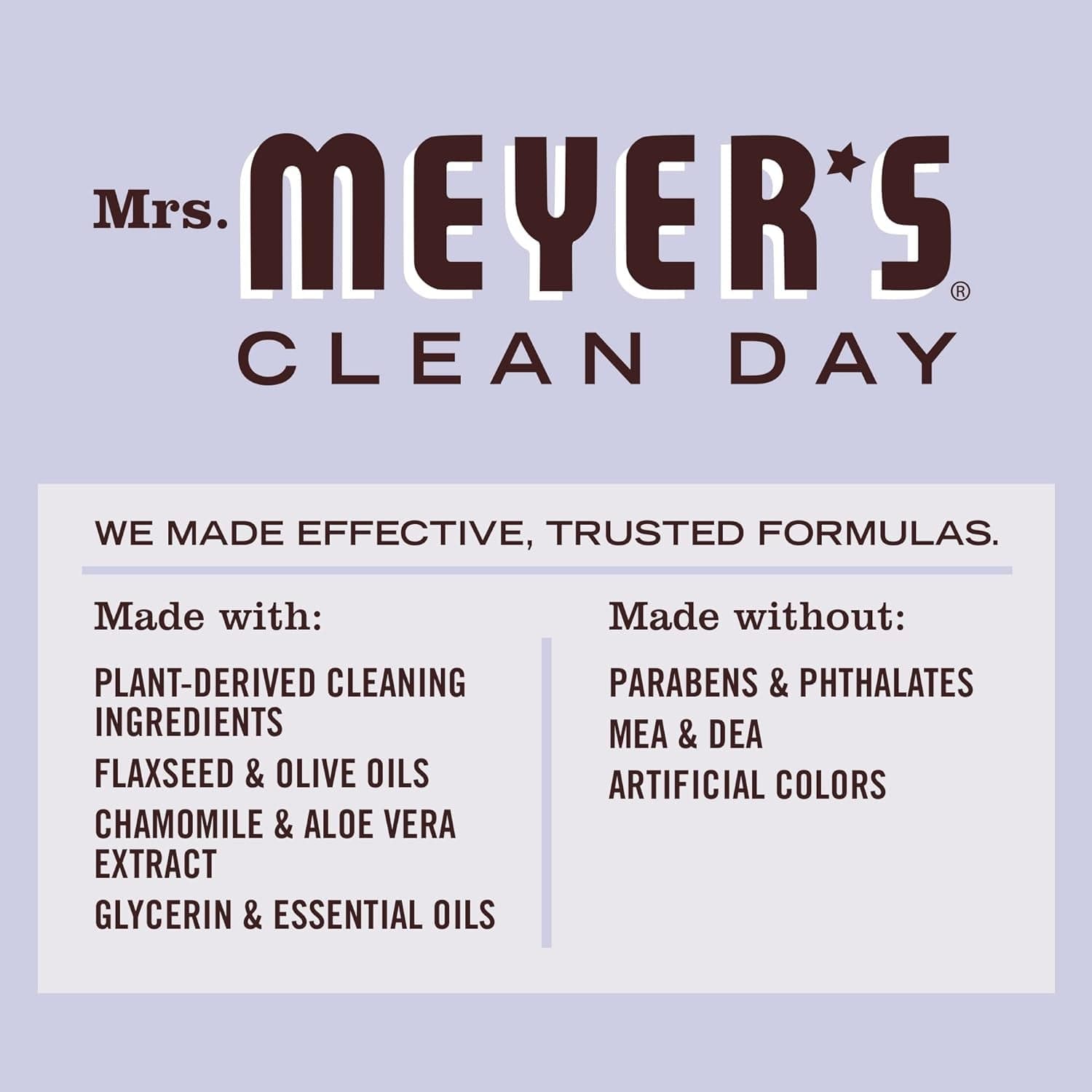 MRS. MEYER'S CLEAN DAY Moisturizing Body Wash for Women and Men, Biodegradable Shower Gel Formula Made with Essential Oils, Lavender, 16 Oz