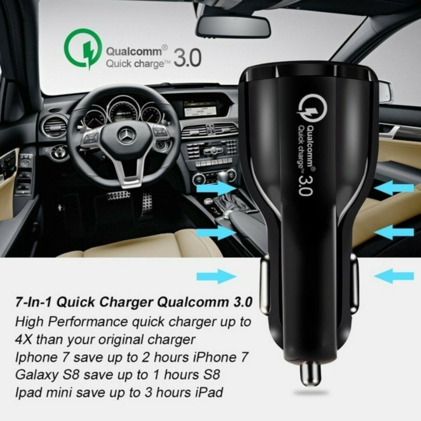 2 Pack 2 Port USB Fast Car Charger Adapter For Devices White